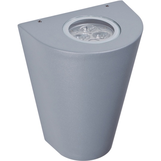 Aplique GANGES IP54 1xGU10 L.12,5xAn.9xAl.15,5cm Metal+cristal Gris