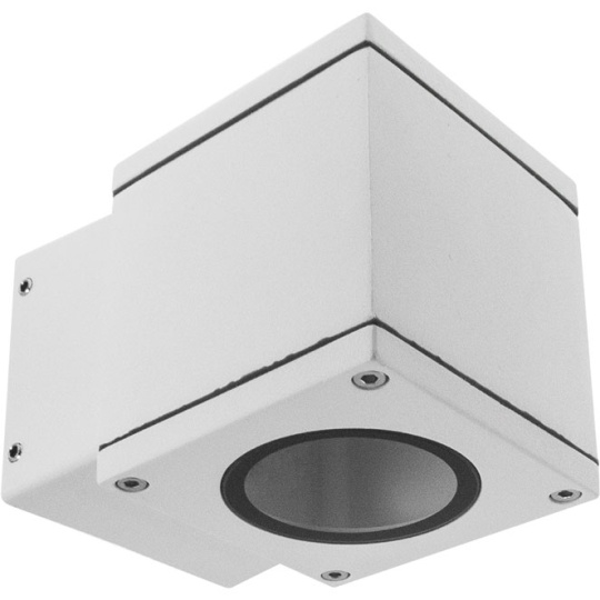 Aplique HOOKE IP54 1xGU10 C.8xL.11,6xAlt.8,5cm alumínio+vidro branco