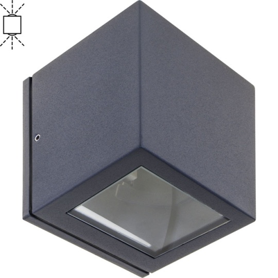 Wall Lamp CAVALUM IP54 1xG9 L.9xW.9xH.9,5cm Aluminium+Glass Anthracite