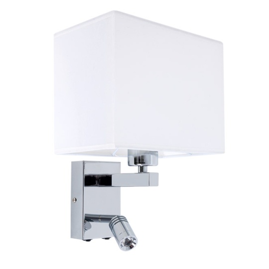 Aplique PARADIGMA 1x3W LED+1x40WE27 240lm 4000K C.23xL.18,5xAlt.32cm branco/cromado