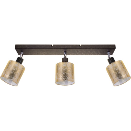 Aplique HERMAN 3xE14 C.54xL.8xAlt.20cm dourado/preto