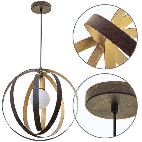 Suspensão ISA 1xE27 A.Reg.xD.36cm dourado