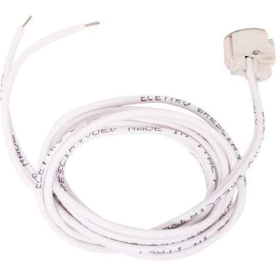 White GU5.3 lampholder, 80cm silicone wire, in porcelain