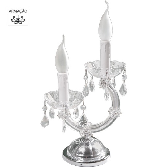 Table lamp M.TERESA 2xE14 chrome (frame only without crystal pieces)