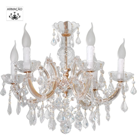 Ceiling lamp M.TERESA 6xE14 gold (frame only without crystal pieces)