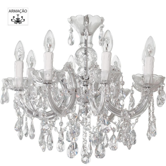 Ceiling lamp M.TERESA 8xE14 chrome (frame only without crystal pieces)
