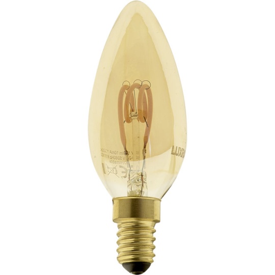 Light Bulb E14 (thin) Candle CLASSIC DECOLED Dimmable 2W 1800K 100lm Amber