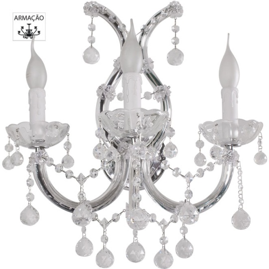 Wall lamp M.TERESA 3xE14 chrome (frame only without crystal pieces)