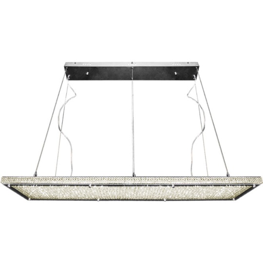 Candeeiro de tecto VARSÓVIA 1x68W LED 5400lm C.120xL.30xAlt.Reg.cm transparente/cromado