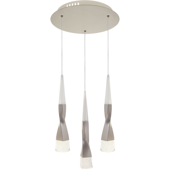 Candeeiro de tecto METEOR 3x7W LED 1570lm 3300K Alt.Reg.xD.30cm champanhe