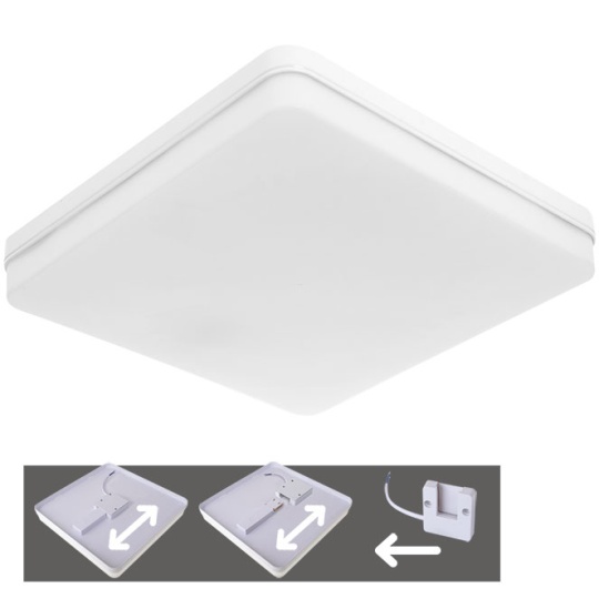 Plafond BISMUTO square 1x48W LED 4320lm 4000K L.30xW.30xH.3,5cm White