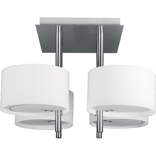 Plafond ALANDRA redondo 4xE14 C.40xL.40xAlt.31cm branco/níquel