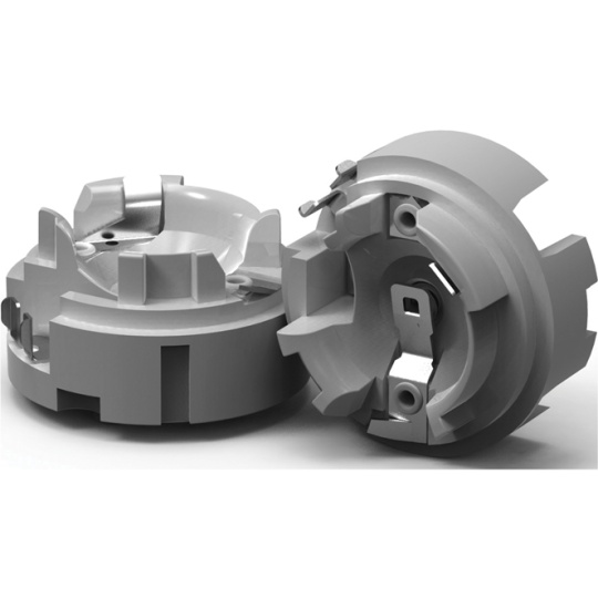 Pastilla de conexión c/ bloqueo antigiro y terminal de tierra p/ portal. met. de 3pc E27, en PPS