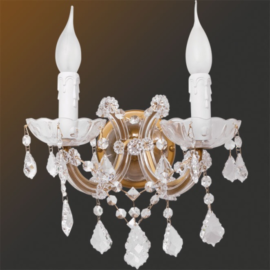 Aplique M.TERESA 2xE14 oro pintado con spray