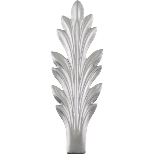 Patterned ornament in a leaf shape W.3,8xH.12cm, in raw iron