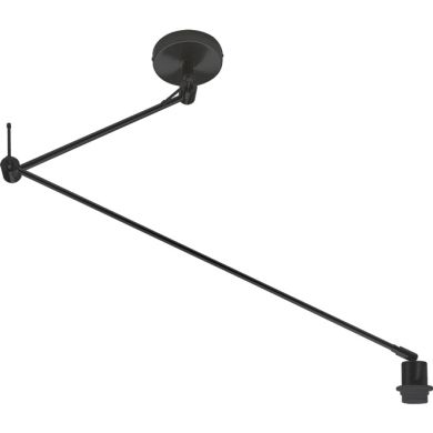 Candeeiro de tecto HAIA braço articulado s/abat-jour 1xE27 C.13xL.90xAlt.Reg.cm preto