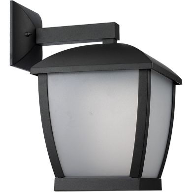 Aplique DRAVE IP44 1xE27 C.17xL.23,5xAlt.28cm alumínio + PC, preto