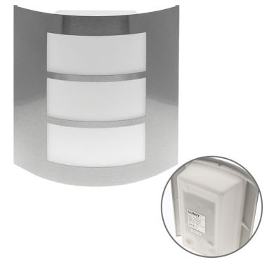 Aplique JOANES IP44 1xE27 C.23xL.9xAlt.26cm cor inox
