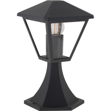 Pilar DORNELA pequeno IP44 1xE27 C.16xL.16xAlt.29cm alumínio+vidro antracite