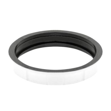 White painted shade ring for E27 threaded lampholder H.8, 5mm D.46, 4mm, in thermoplastic resin
