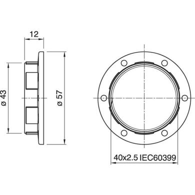 Black shade ring for E27 threaded lampholder H.12mm D.57mm, in thermoplastic resin