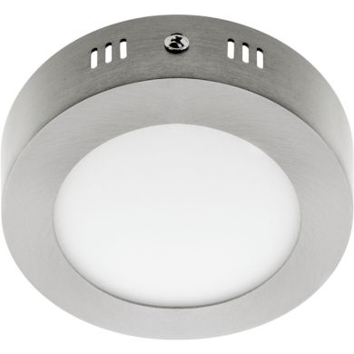 Plafond ESCUDO redondo 1x6W LED 336lm 3000K 120° Alt.3,5xD.12cm níquel