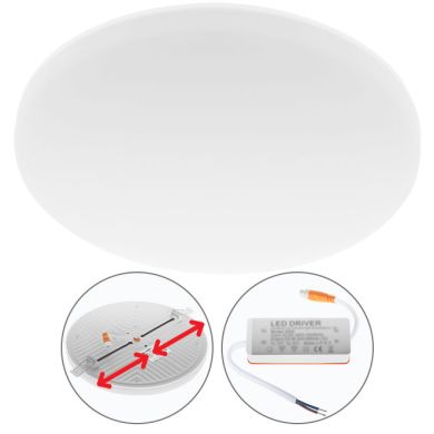 Foco de encastrar LIRA redondo 1x30W LED 2700lm 4000K 120° Alt.1,8xD.20cm branco