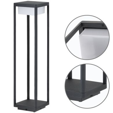 Pillar COUSTEAU IP44 1x9W LED 900lm 4000K L.18xW.18xH.66cm Grey