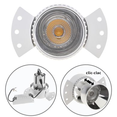 Downlight Empotrable HEKA redondo para yeso laminado 1x10W LED 2700K L.14,5xAn.8xAl.9,5cm Plata