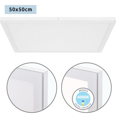 Surface Mounted Panel VOLTAIRE 50x50 48W LED 3840lm 4000K 120° W.50xW.50xH.2,3cm White