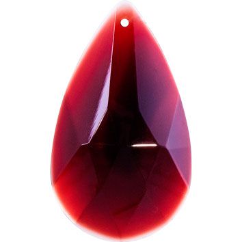 Crystal pearshape stone 5x2,9cm 1 hole red