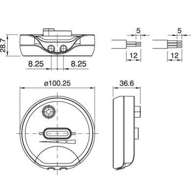 Regulador de pé com botão deslizante e on/off 4-25W LED Ret | 4-250W INC | 11-25W CFL, transparente