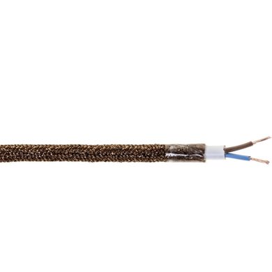 Cable eléctrico cubierto con tela redonda flexible H03VV-F 2x0,75 D.6.2mm marrón TO456