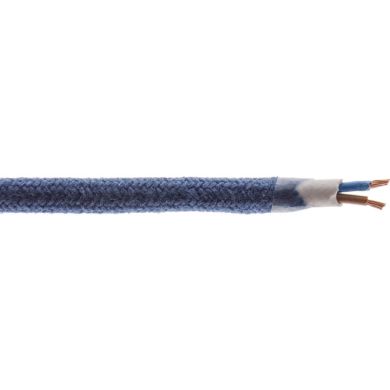 Flexible round fabric covered electrical cable H03VV-F 2x0,75 D.6.8mm jeans TO410