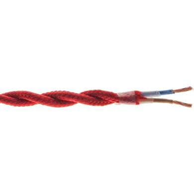 Cable eléctrico H05V2-K cubierto con tela torcida FRRTX 2x0,75 D.5.8mm rojo TR7