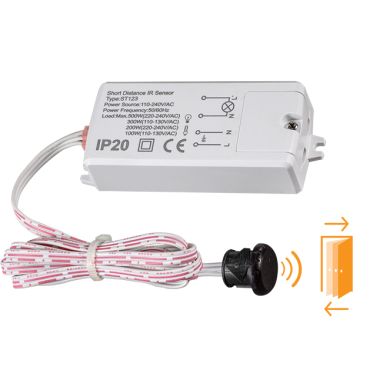 Sensor de movimiento IR blanco IP20, c/ángulo de cobertura 360º, en PC c/ protección UV