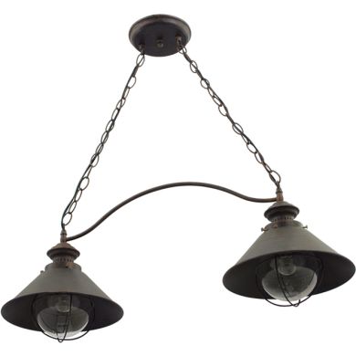 Candeeiro de tecto BOLZANO 2xE27 C.76xL.25xAlt.Reg.cm castanho