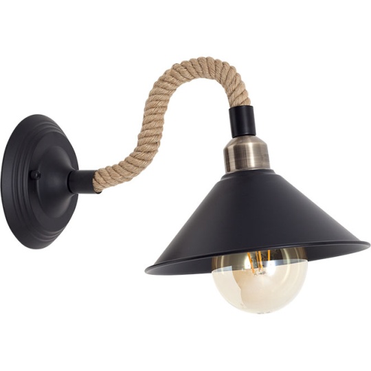 Aplique SOGA 1xE27 C.22xL.35xAlt.23cm Corda castanho