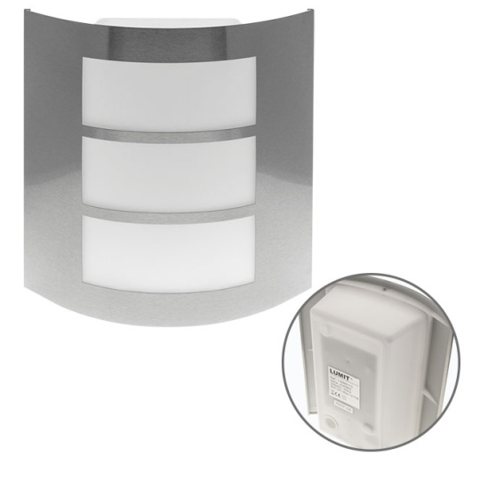 Aplique JOANES IP44 1xE27 C.23xL.9xAlt.26cm cor inox