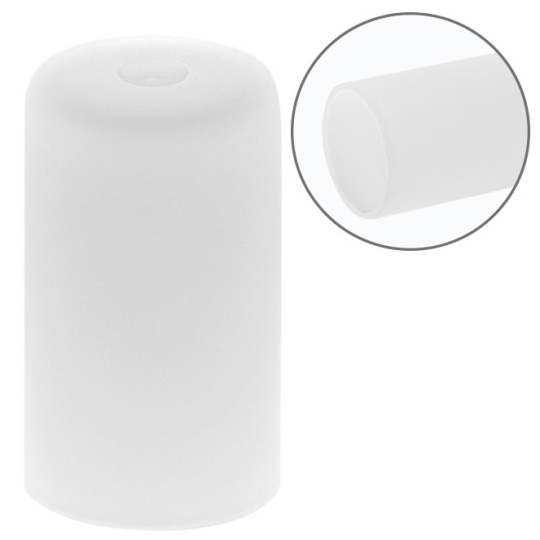 White tulip OPALINO cylindrical shape and made of glass D.4xH.7cm