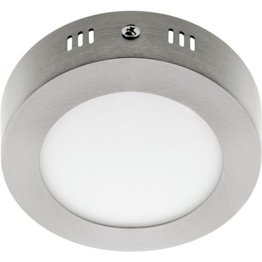 Plafond ESCUDO redondo 1x6W LED 336lm 3000K 120° Alt.3,5xD.12cm níquel