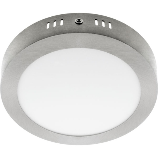 Plafond ESCUDO redondo 1x12W LED 672lm 4000K 120° Alt.3,5xD.17cm níquel