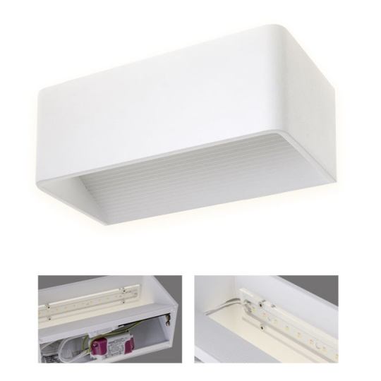 Aplique EDNA 1x6W LED 520lm 3000K C.20xL.10xAlt.8cm cor areia