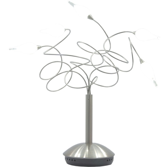 Candeeiro de mesa CLARA 5xG4 12V Alt.45xD.50cm metal+vidro níquel