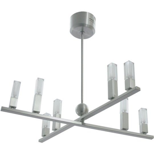 Candeeiro de tecto DORA redondo 8xG4 12V C.70xL.70xAlt.59cm níquel